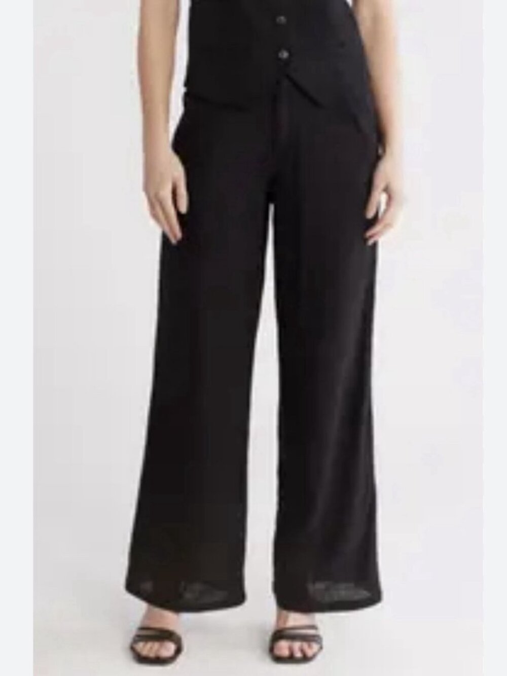 Love By Design April High Waist Wide Leg Linen Blend Pants Size S